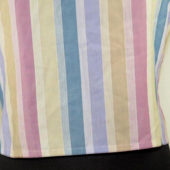 Women's Size 16, Vintage Rendezvous Pastel Striped Blouse - Picture 3 of 7